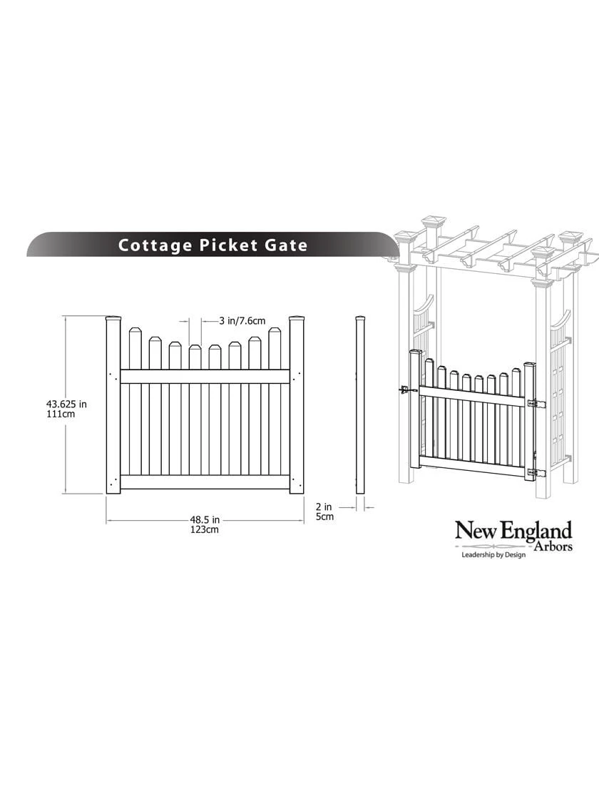 Cottage Vinyl Picket Gate - Image 2