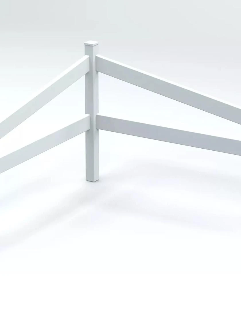 Split Rail Corner Vinyl Fence - Image 2