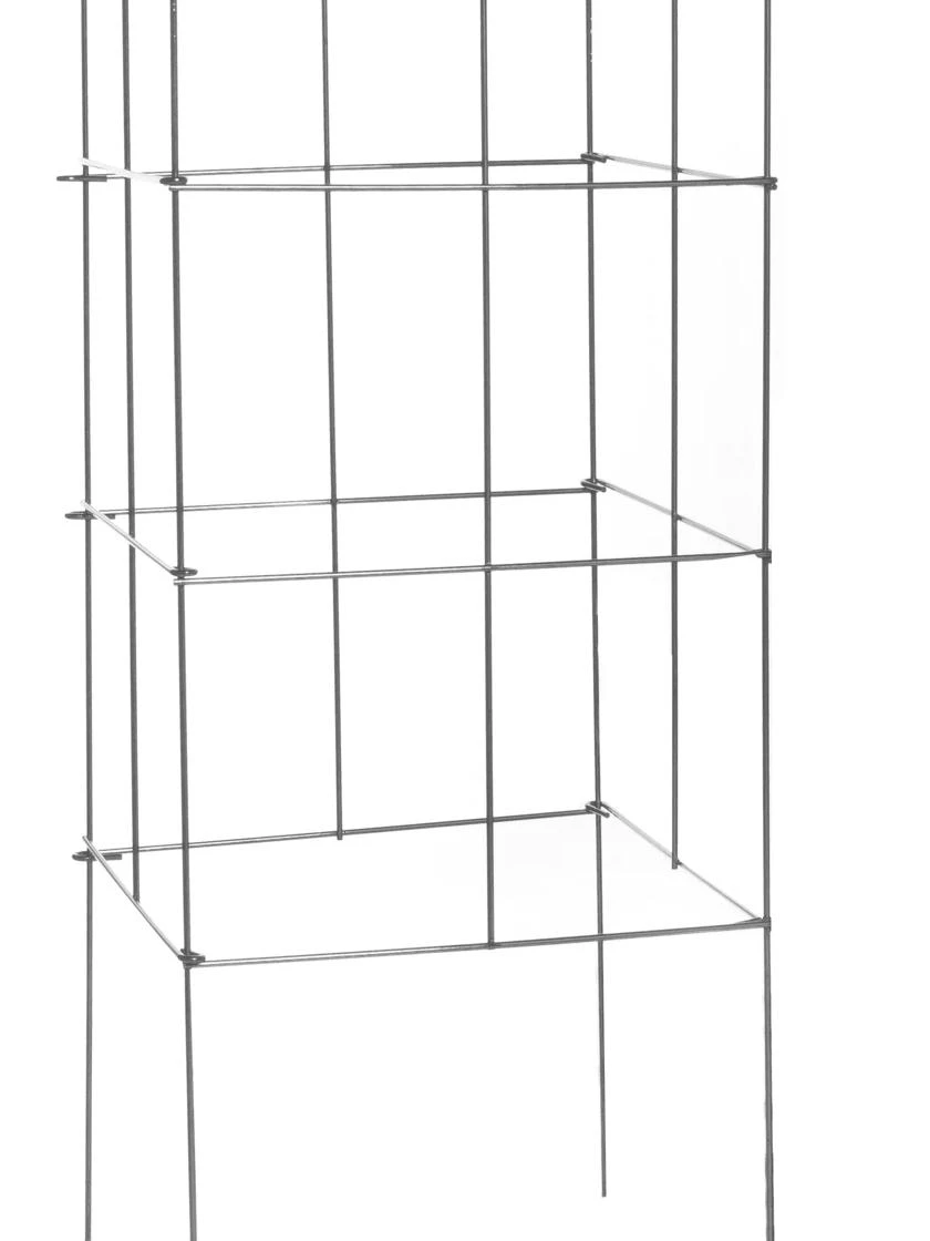 Heavy-Duty Stackable Square Plant Supports Galvanized 42", Set Of 5
