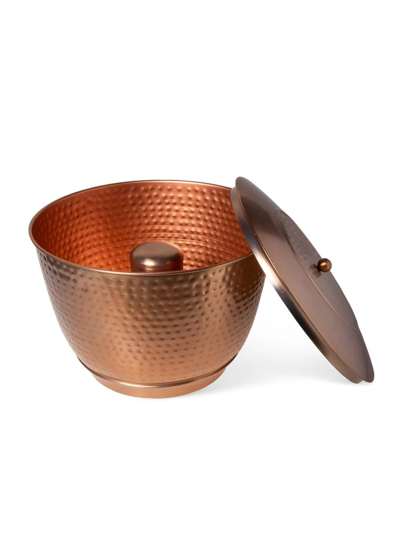 Hammered Copper Hose Pot With Lid - Image 9